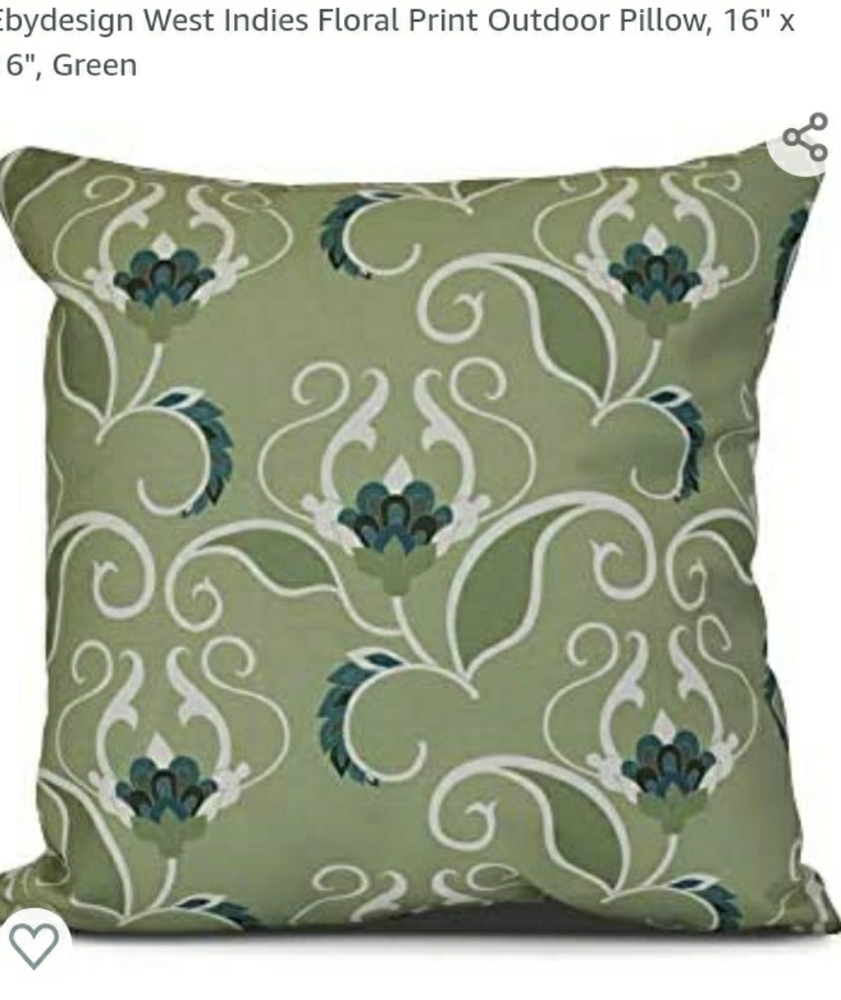 2 West Indies Green Floral Pillows